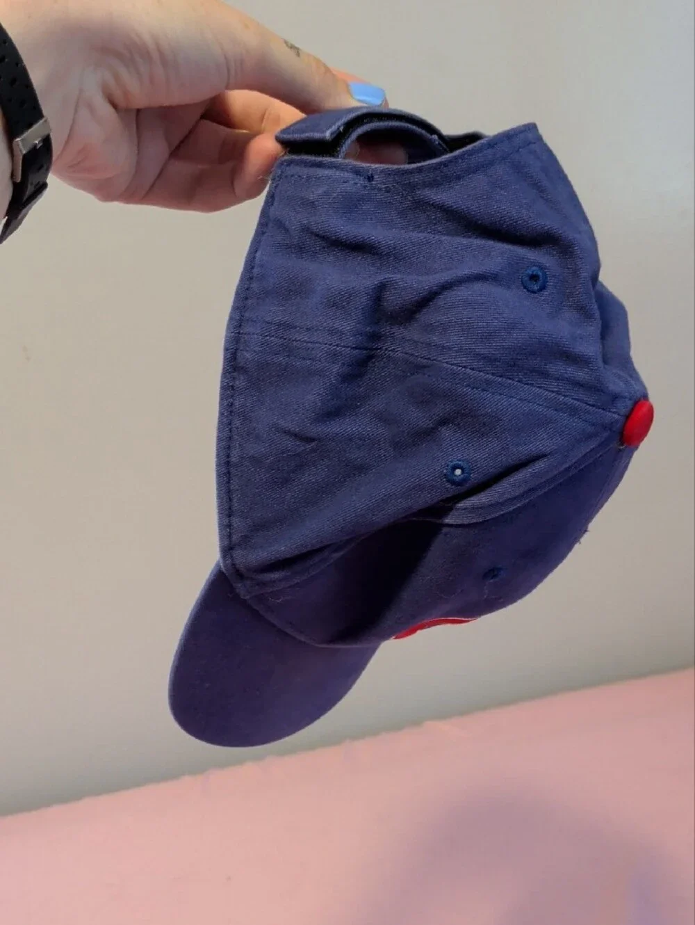 '47 Brand Black Cap with White Logo Patch and Blue Inner Lining